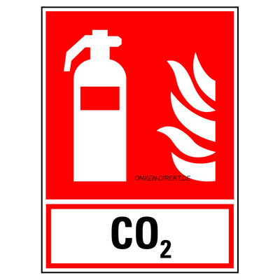 Brandschutz Feuerlöscher CO2 Kombischild
