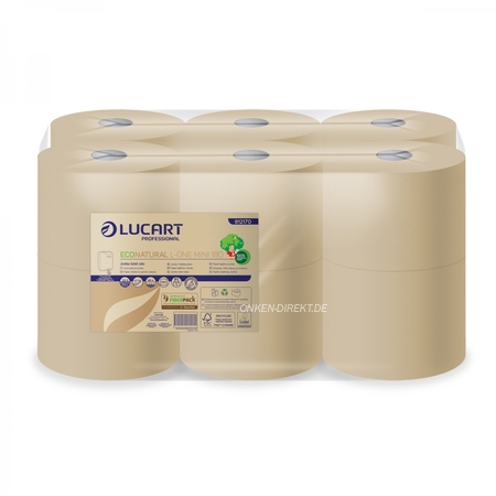 Lucart 812170 Jumbo-Toilettenpapier EcoNatural L-One Mini 180