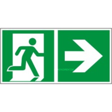 Rettungszeichen nach ISO 7010, E001 + E005 rechts Typ 1